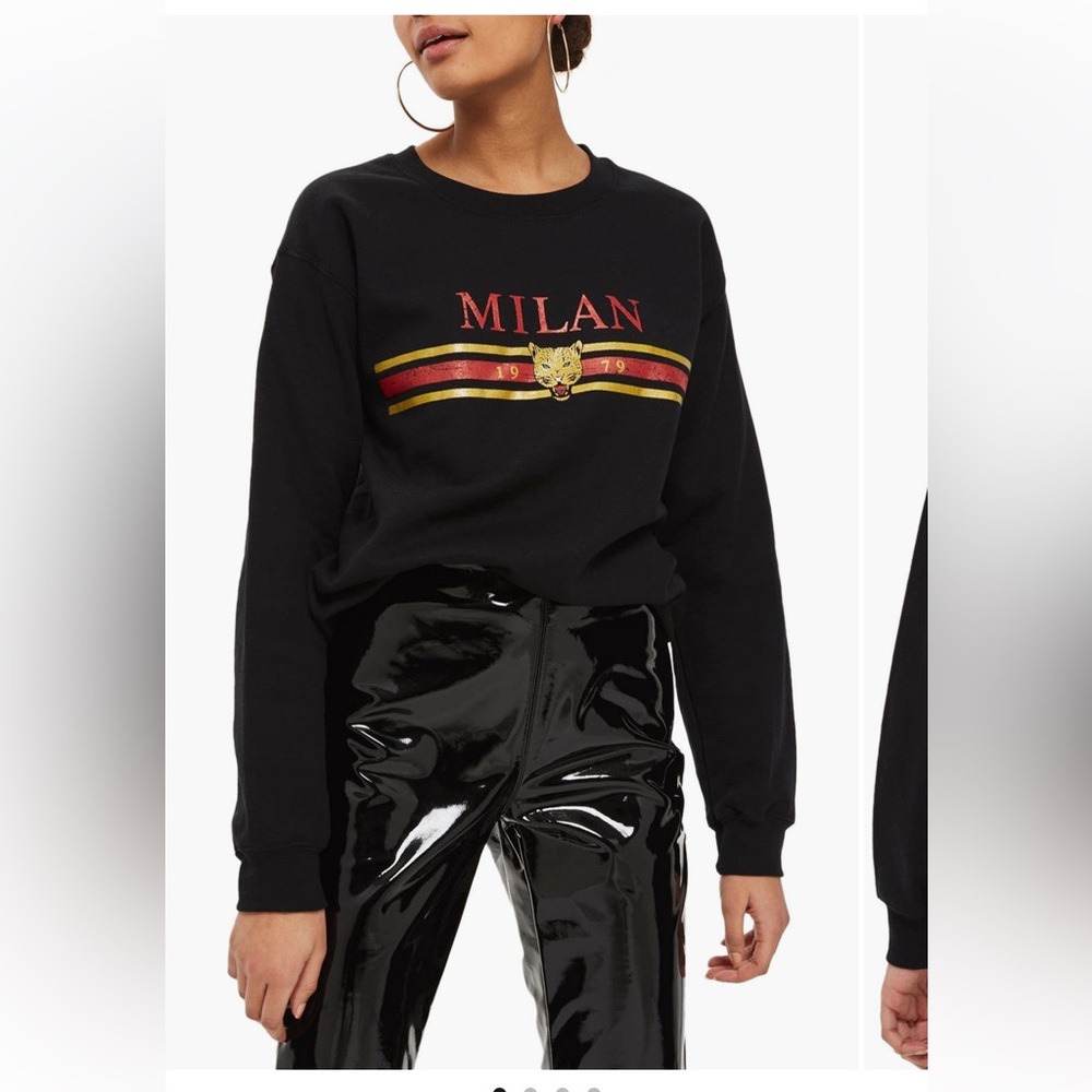 Topshop Milan Graphic print black sweatshirt from Nordstrom